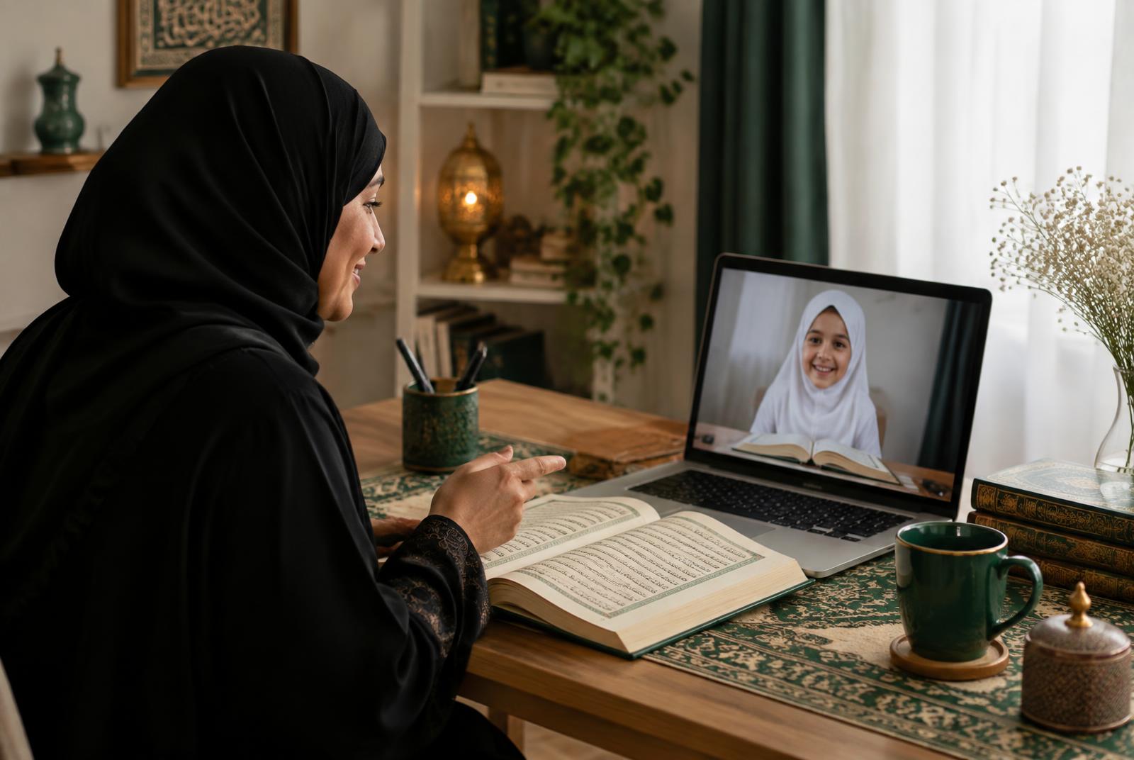 A personal Quran lesson taking place online
